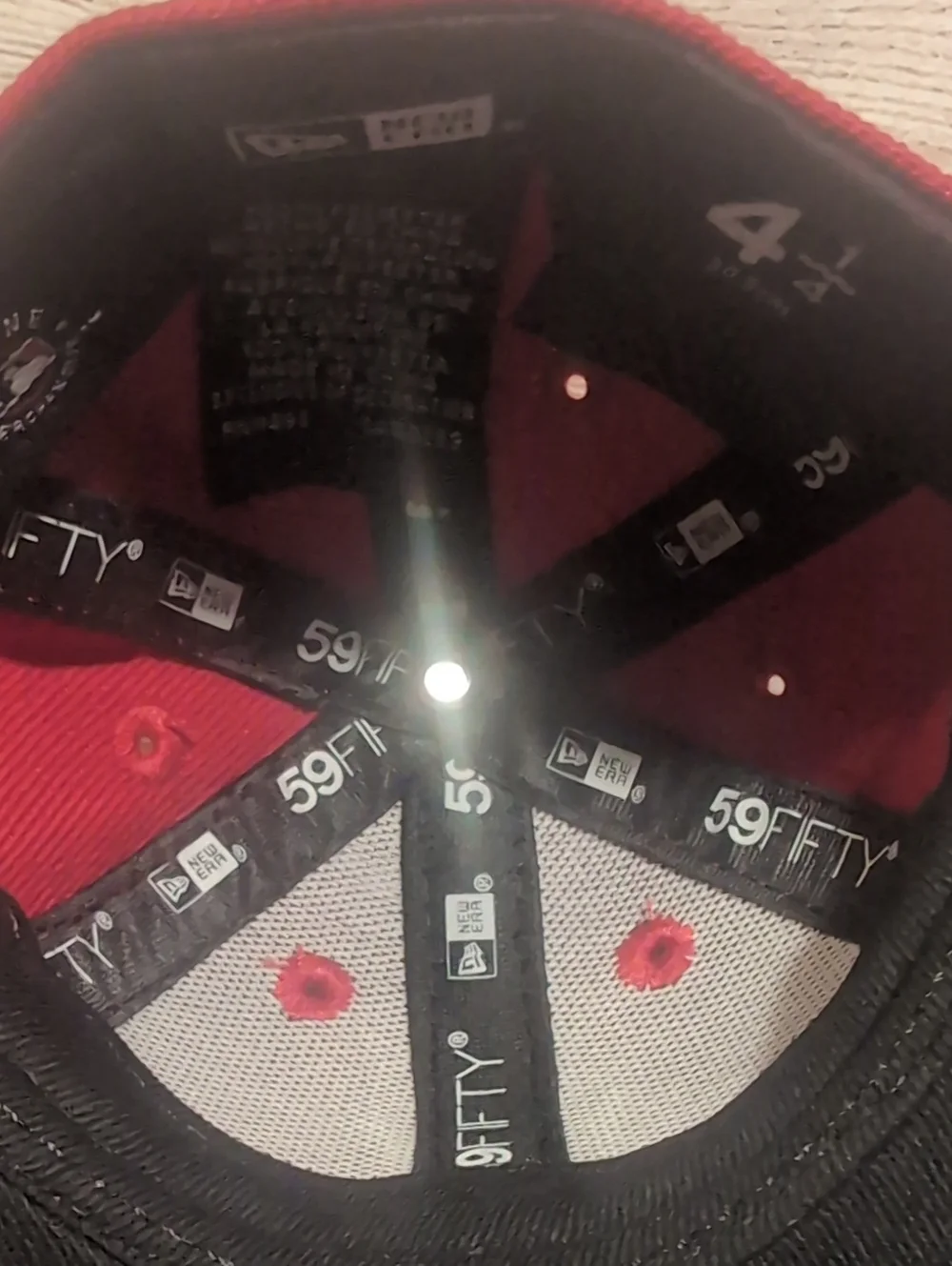 New Era 59fifty NY Yankees Red With Stitched White NY Mini Hat Size 41/4